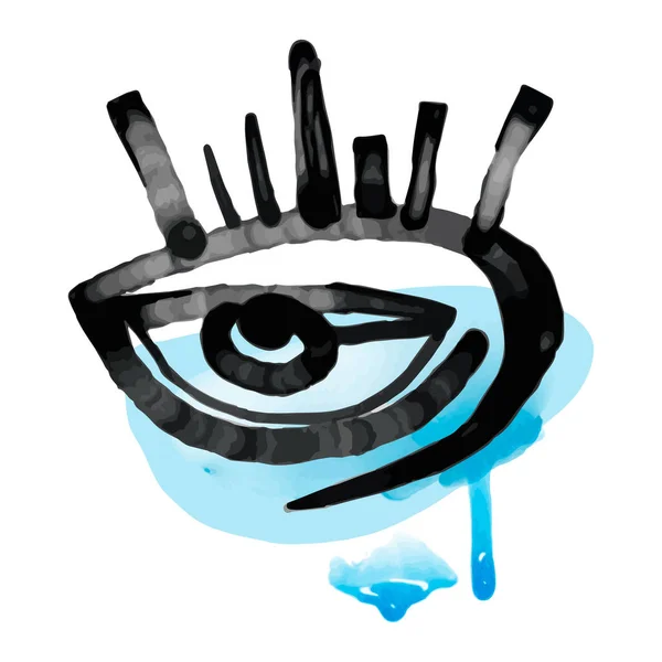 Ink Doodle Eye Ikone Cartoon Stil Design Element Skizzenstil Moderner — Stockvektor