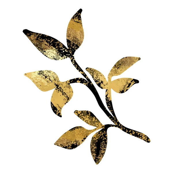 Golden Patina Leaf Element 창의적 디자인 현대의 창의적 수작업 배경을 — 스톡 벡터