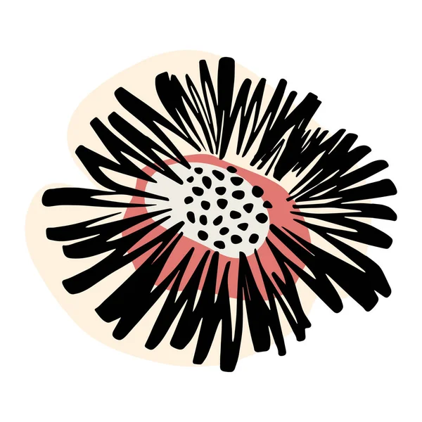 Boho Main Dessiner Fleur Minimaliste Abstraite Fond Art Illustration Bohème — Image vectorielle