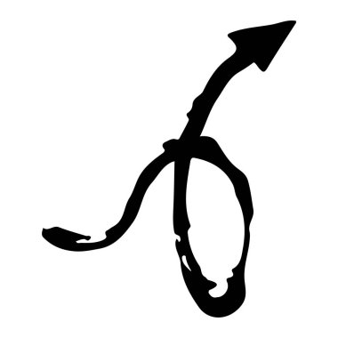 Siyah el çizimi işaret okuyla klasik tarzda. Web simgesi. Çizgi çalışması. Navigasyon işaretçisi.