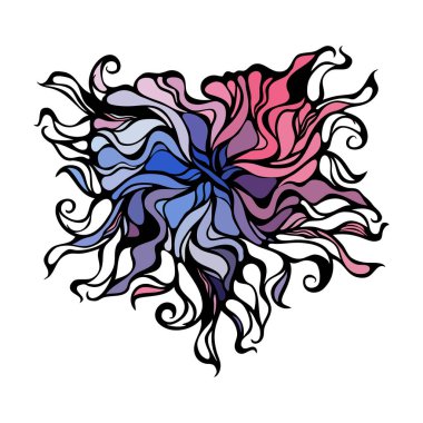 Soyut kalp vignette deseni. Dekoratif tasarım için güzel bir kart. Soyut arkaplan. Arkaplan çizimi grafik tasarımı. Düğün çerçevesi.