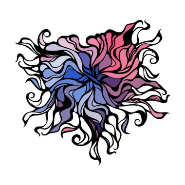 Soyut kalp vignette deseni. Dekoratif tasarım için güzel bir kart. Soyut arkaplan. Arkaplan çizimi grafik tasarımı. Düğün çerçevesi.