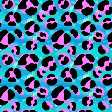 Sorunsuz soyut egzotik hayvan yazdırma. Leopar, zebra, gepard, kaplan çizgili desen. Trendy yinelenen suluboya fotoğraflarda arka plan doku el çekilmiş