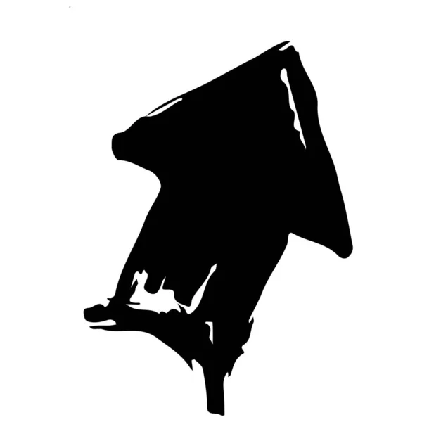 Черный Ручной Каракули Стрелка Винтажном Стиле Иконка Линейное Искусство Навигационный — стоковый вектор