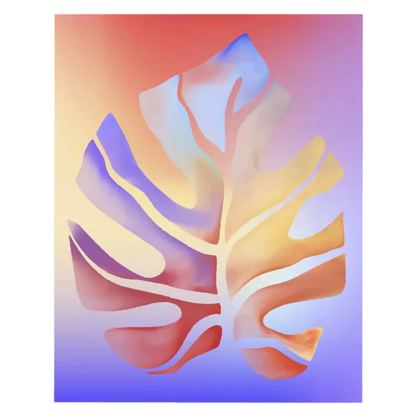 Watercolor Palm Leaf Designr Element Decorative Design Vintage Floral Background — Stock Vector
