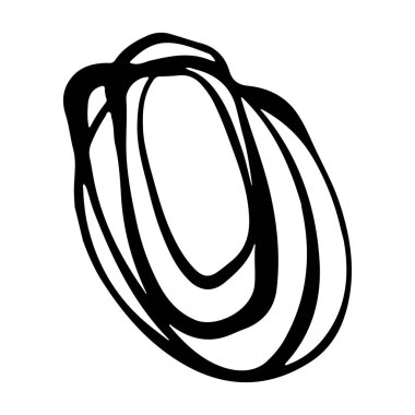 Serbest karalama elementi. Minimalist soyut boho suluboya şekli..