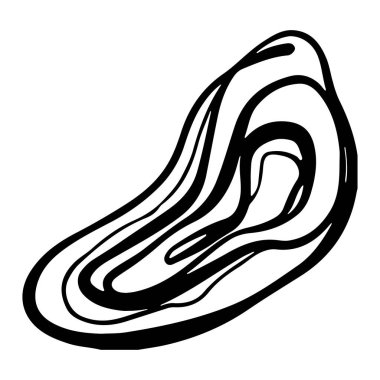 Serbest karalama elementi. Minimalist soyut boho suluboya şekli..