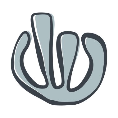 Serbest karalama elementi. Minimalist soyut boho suluboya şekli..