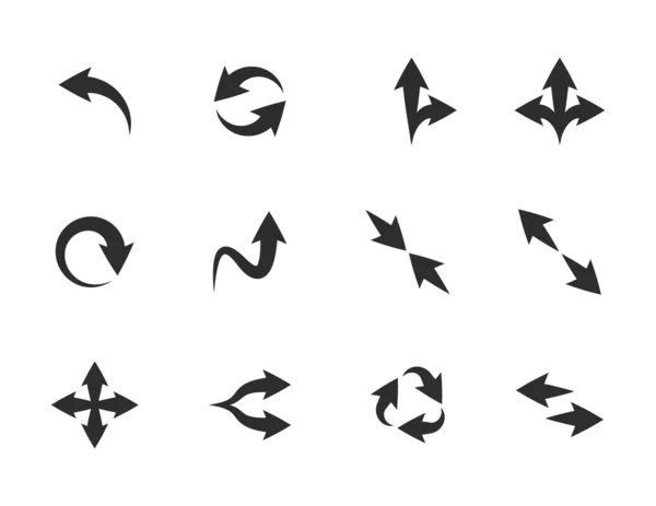 Icônes flèches plates vectorielles — Image vectorielle