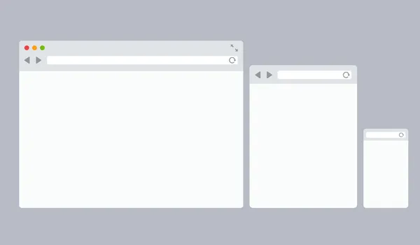平らなベクトルのブラウザー テンプレート — ストックベクタ