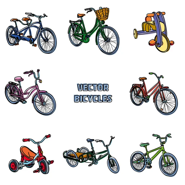 Különböző kerékpár — Stock Vector