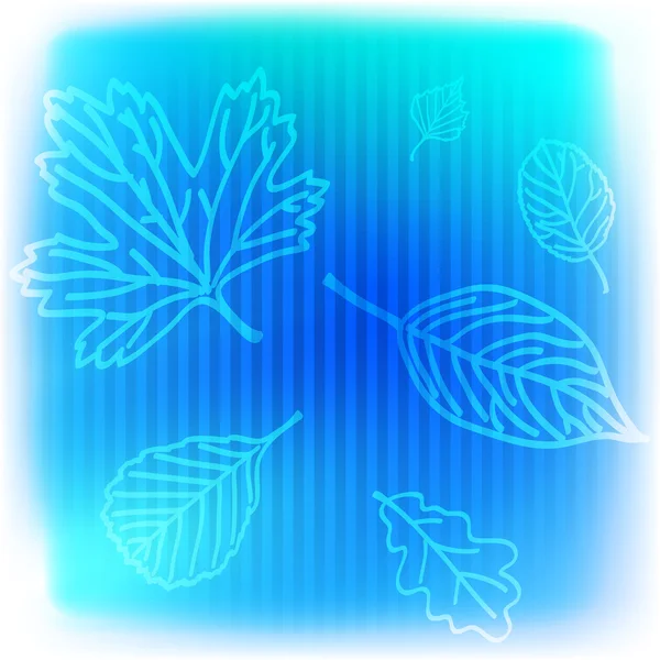 Azul folhas fundo — Vetor de Stock
