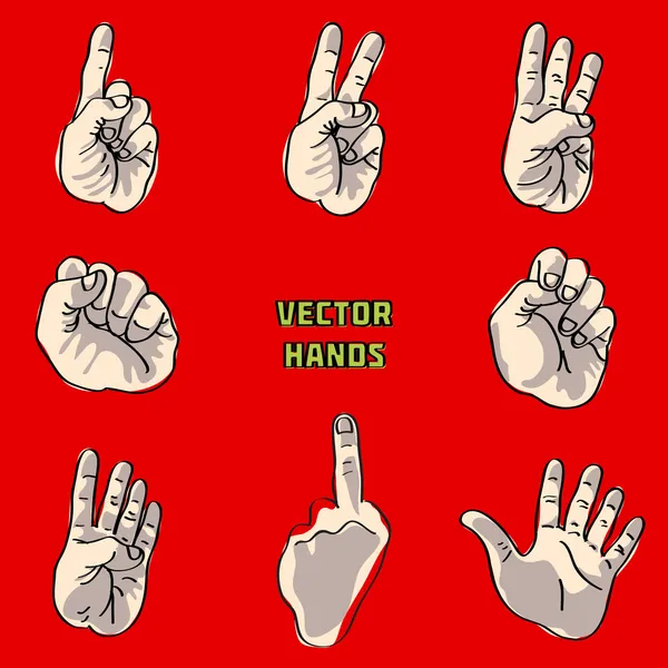 Vector handen set — Stockvector