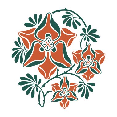 modernist tarzı çiçek yuvarlak desenli.