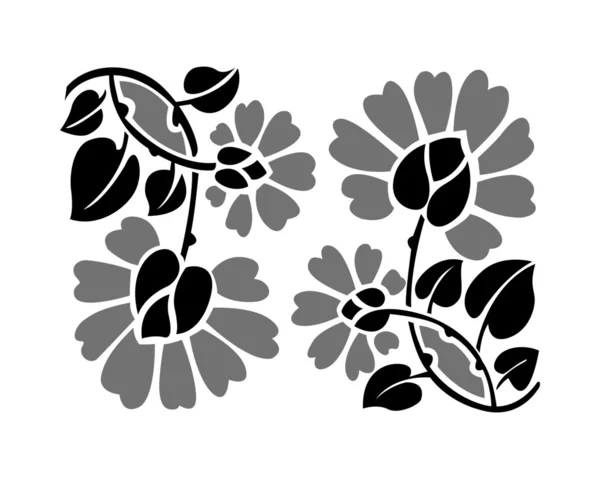 Floral grayscale pattern. — Stock vektor