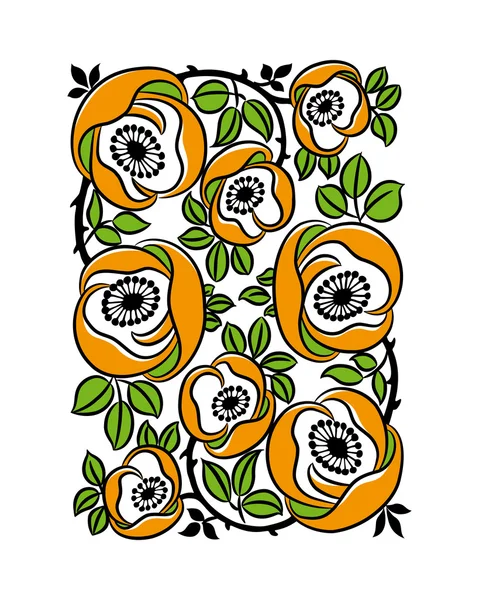 Nouveau bloemmotief. — Stockvector