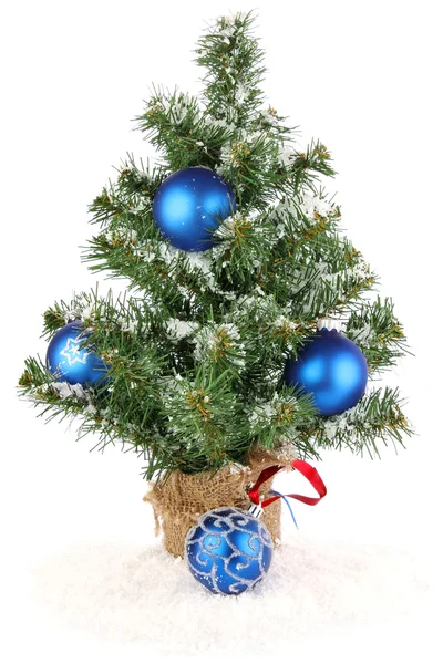 蓝色装饰圣诞树与蓝色装饰圣诞树与蓝色装饰圣诞树 — 图库照片