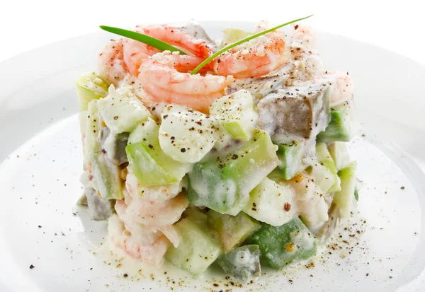 Ensalada de camarones aguacate y manzana — Foto de Stock