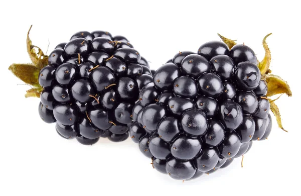 Zwei reife Brombeeren (Makro) — Stockfoto