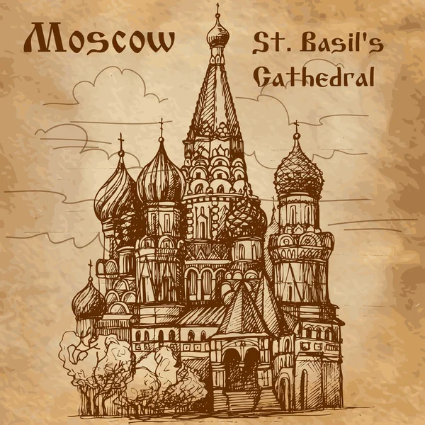 Moscow, St. Basil's Cathedral — Stock Vector