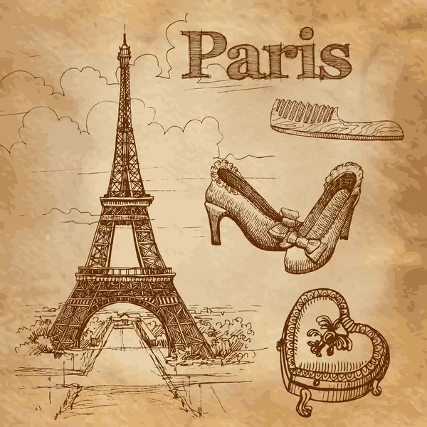 Paris sembolleri — Stok Vektör