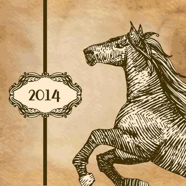 Cavalo desenhado —  Vetores de Stock