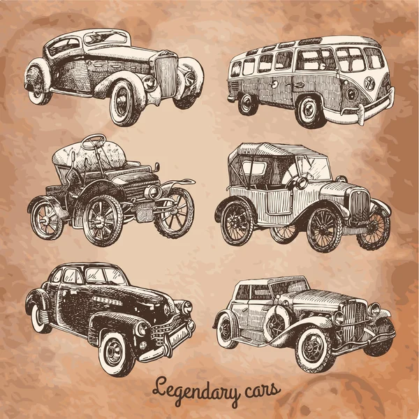 Coches legendarios — Archivo Imágenes Vectoriales