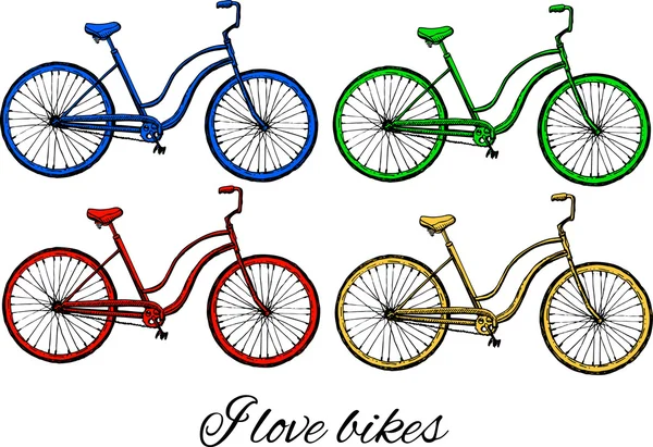 Renkli Bisiklet — Stok Vektör