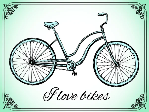 レトロな自転車 — ストックベクタ