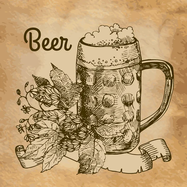 Glas bier — Stockvector