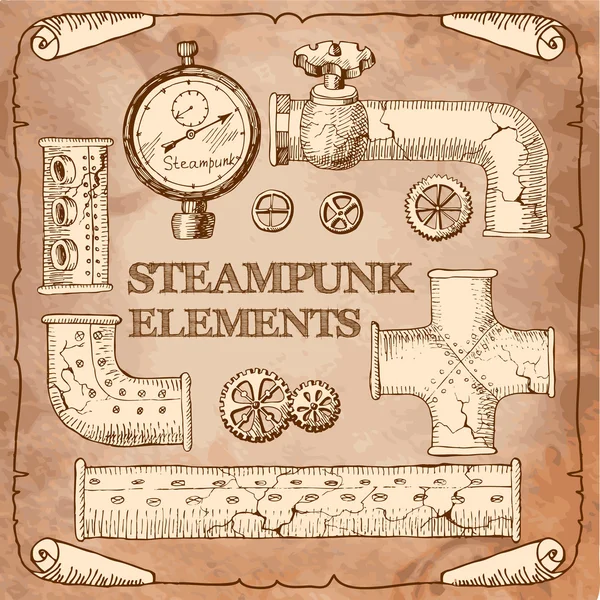 Steampunk στοιχείο διακόπτες — Διανυσματικό Αρχείο