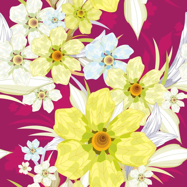 Naadloos patroon met gele bloemen. Rechtenvrije Stockillustraties