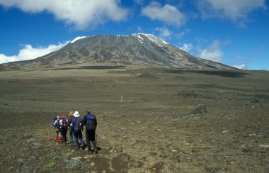 Climbing Mount Kilimanjaro clipart