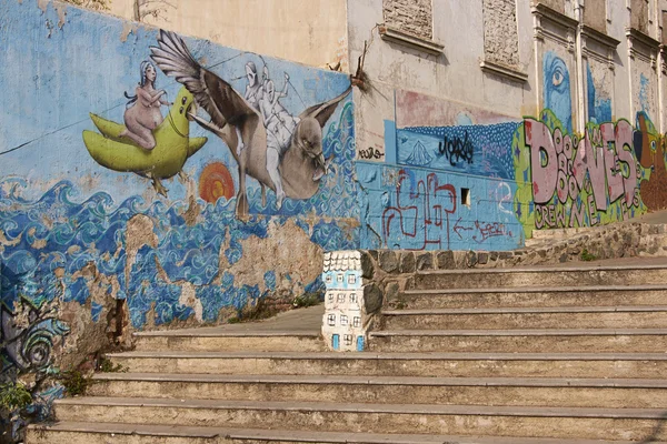 Murais de Valparaíso — Fotografia de Stock