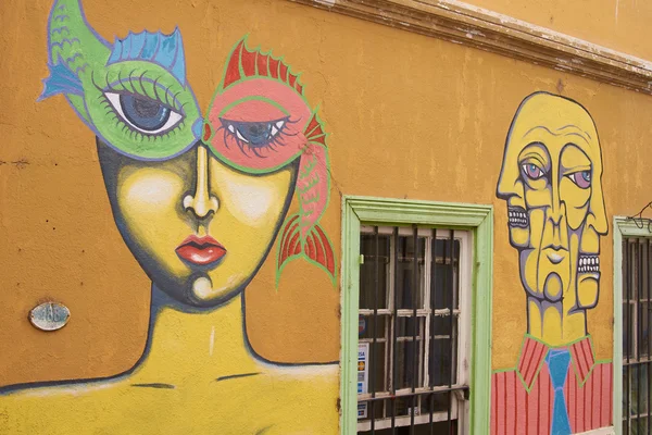 Πολύχρωμες τοιχογραφίες του valparaiso — Φωτογραφία Αρχείου