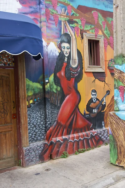 Красочные фрески Вальпараисо — стоковое фото