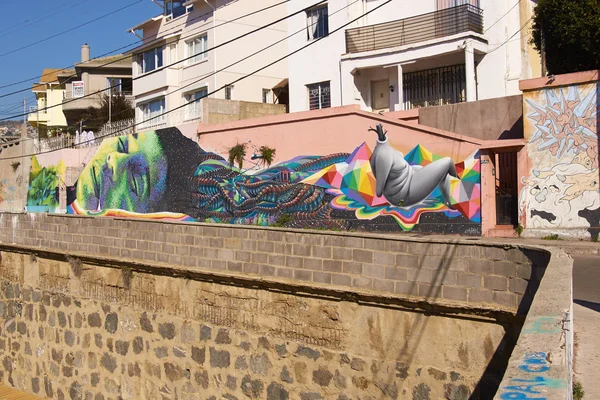 Arte de rua de valparaíso — Fotografia de Stock