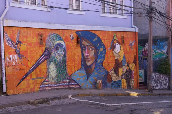 Arte urbano de Valparaíso — Foto de Stock