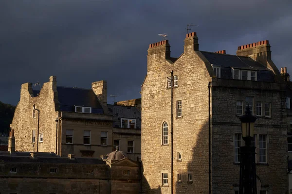 Bath Inglaterra Reino Unido Outubro 2021 Edifícios Iluminados Pelo Sol — Fotografia de Stock