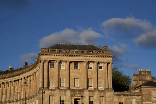 Storica Royal Crescent Nella Città Bath Patrimonio Mondiale Dell Unesco — Foto Stock