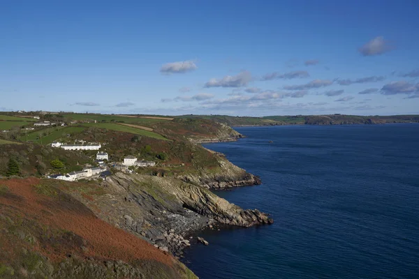 Ngiltere Nin Portloe Çevresindeki Cornwall Güney Kıyısı Boyunca Kıyı Manzarası — Stok fotoğraf