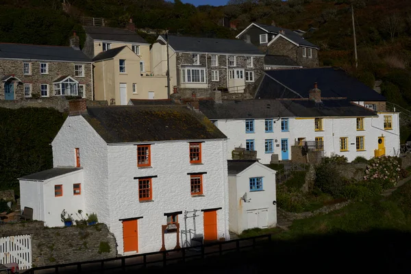 Portloe Cornwall Velká Británie Listopadu 2021 Tradiční Chaty Malé Rybářské — Stock fotografie