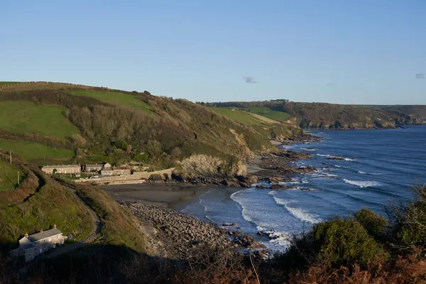 Portholland Cornwall Birleşik Krallık Kasım 2021 Cornwall Kıyısındaki Küçük Bir — Stok fotoğraf