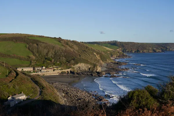 Portholland Cornwall Velká Británie Listopadu 2021 Tradiční Chaty Malé Vesničce — Stock fotografie