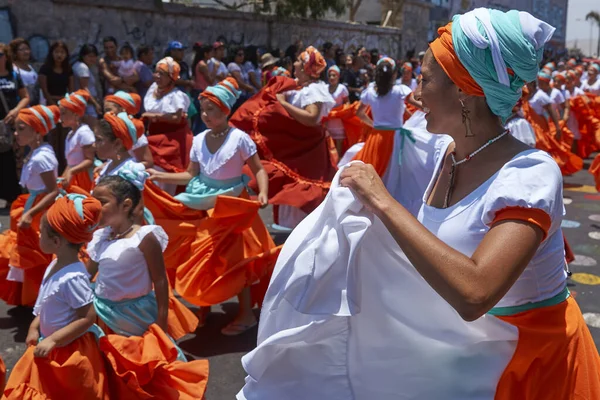 Arica Chile 2017 Február Tánccsoport Afrikai Származású Afrodescendiente Éves Előadásokon — Stock Fotó