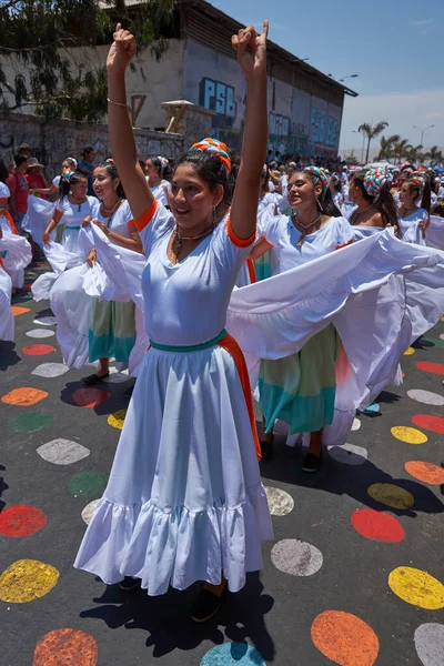 Arica Chile Februar 2017 Tanzgruppe Afrikanischer Abstammung Afrodescendiente Beim Alljährlichen — Stockfoto