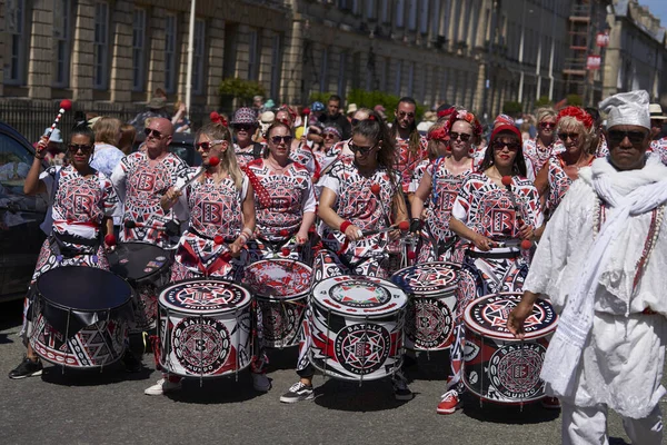 Бат Англия Великобритания Июля 2022 Года Барабанная Группа Выступает Ежегодном — стоковое фото