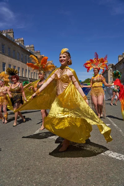 Bath Inglaterra Reino Unido Julio 2022 Bailarines Con Trajes Ornamentados — Foto de Stock