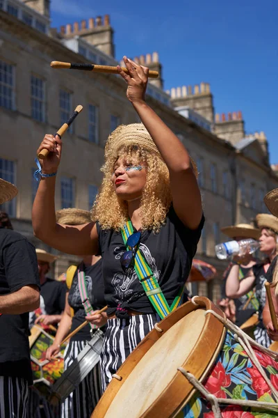 Bath England United Kingdom July 2022 Drumming Band Performing Annual — Foto de Stock