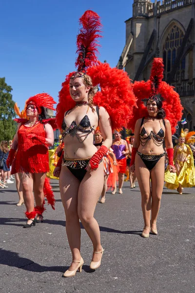 Bath Inglaterra Reino Unido Julio 2022 Bailarines Con Trajes Ornamentados — Foto de Stock